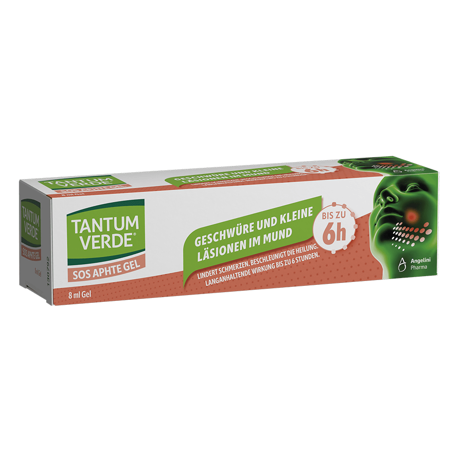 Tantum Verde SOS Aphte Gel bei Aphten Produktverpackung