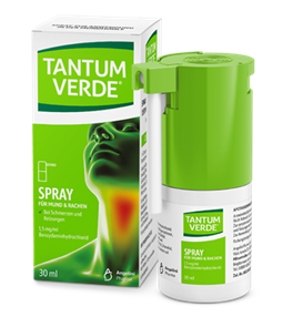 Tantum Verde Spray Verpackung und Produkt
